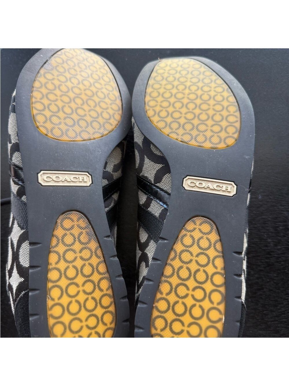 Coach Black and Cream Patterned Sneakers - Picture 7 of 9